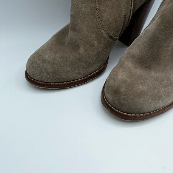 Joie Tan Suede Stacked Heel Ankle Boots Size 9.5 - Picture 3 of 9